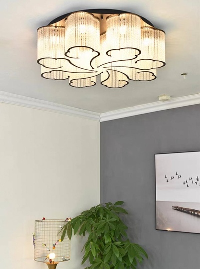 Люстра подвесная, хром, ПММА, KASIA 100*24, металл, E14.