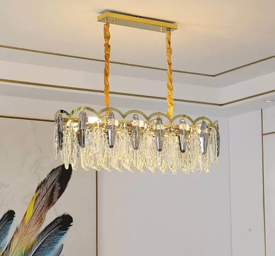 Люстра подвесная, медь, пепельный, кристалл, GULUS 80*28, металл, Е14.