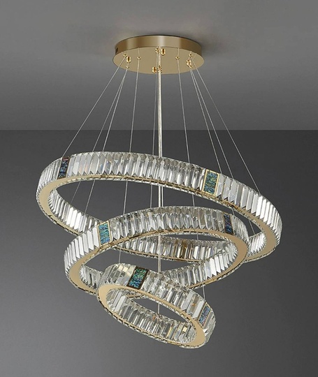Люстра подвесная, золотой, хрусталь, AYSOY 80*100*120, металл, LED.