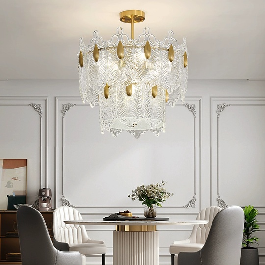 Люстра подвесная, медный, стекло, CHIMES 50*23, металл, E14.