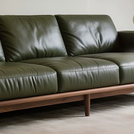 Прямой диван Georgia темный орех, кожа, 260*85*80 см