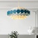 Люстра подвесная, синий, белый, ПММА, ADLAI 50*80, металл, Е14