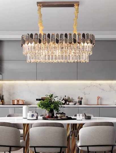 Люстра подвесная, дымчатый, медный, стекло, AYGUN 80*33, металл, E14.