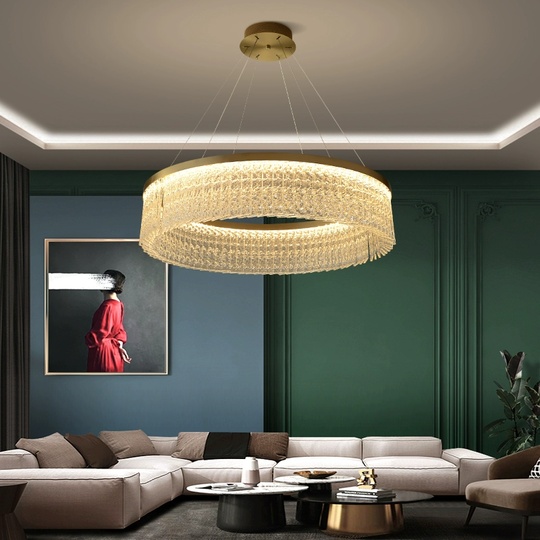 Люстра подвесная BONCUK 50*24 бронза, стекло, металл, LED.