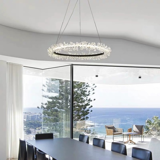 Люстра подвесная, черный, кристалл, WISE 60*120, металл, LED.