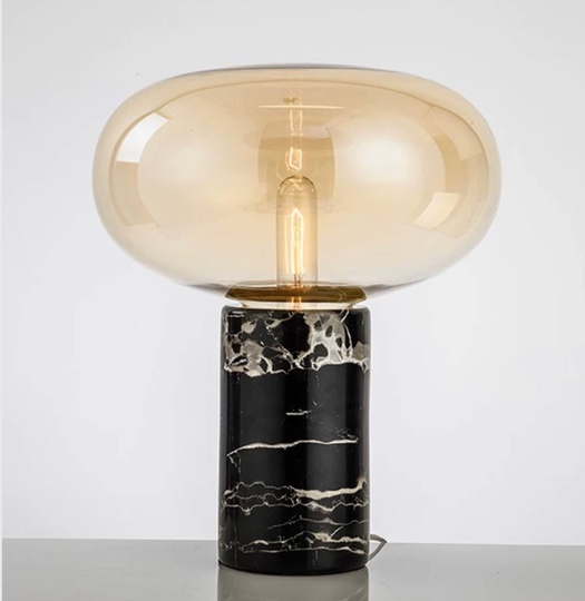 Настольная лампа ODA 32*38, коньяк, камень