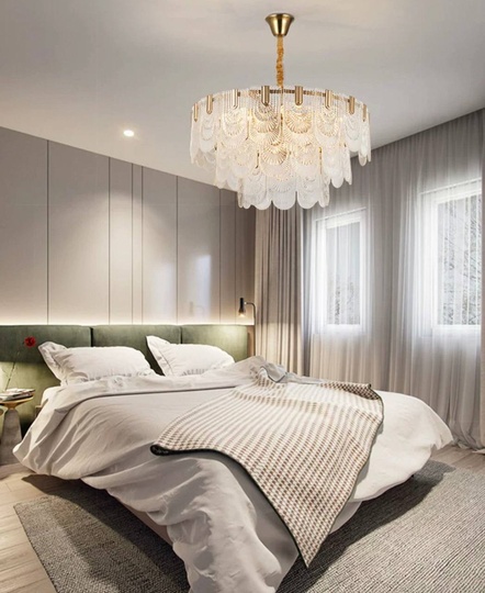 Люстра подвесная, медь, стекло, DOGU 80*38, металл, Е14.