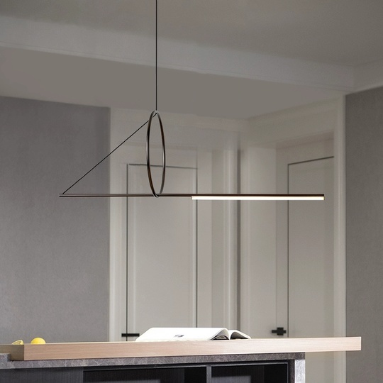 Люстра черная Glare, металл, 170*45 см, светодиодная, led