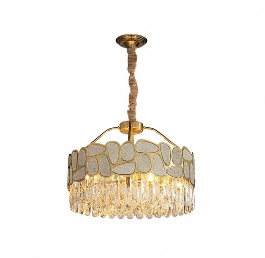Люстра подвесная, медь, кристалл, GUNAY 75*42, металл, Е14.