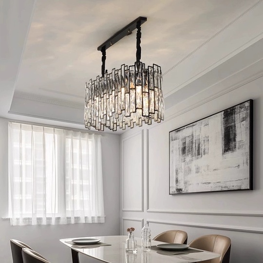 Люстра подвесная, черный, стекло, AYDOGAN 120*31, металл, E14.