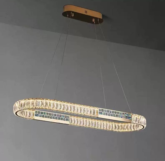 Люстра подвесная ASLI 90*100 бронза, кристалл, металл, LED.