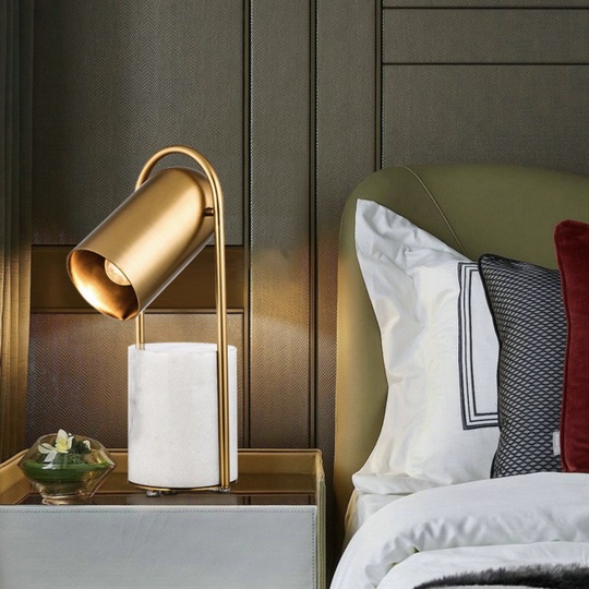 Лампа настольная золото, Marble Tube Table, 20*38 см