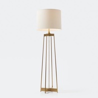 Торшер, бронза, белый, Zenare 165*50, светодиодный, Е27, металл, ткань