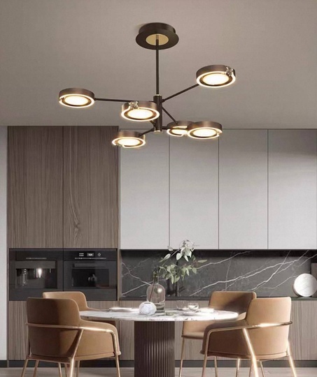 Люстра черная, FIONA металл, 110*65 см, светодиодная, LED