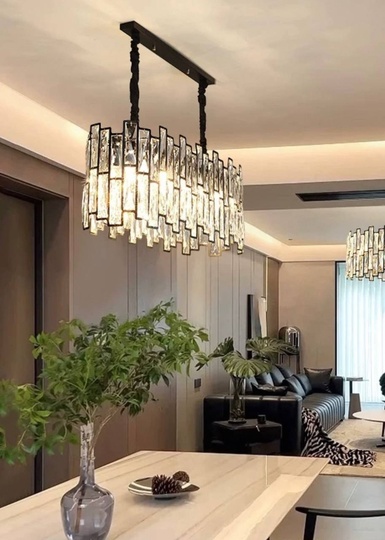 Люстра подвесная, черный, стекло, AYDOGAN 100*31, металл, E14.