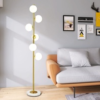 Торшер золото белый Luma, 32*164 см, LED, G9, мрамор металл, 15 Вт