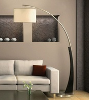 Торшер белый, Buster, 180*120, светодиодный, E27, металл, ткань