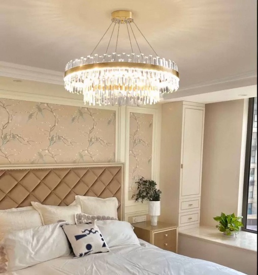 Люстра подвесная, медь, кристалл, GURBUZ 60*35, металл, LED.