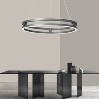 Светильник подвесной черный Elypz, металл, трос 120 см, 80*7.5 см, LED