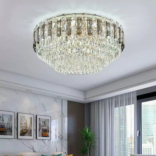 Потолочный светильник, медь, хрусталь, DIANA 120*38 металл, Е14.