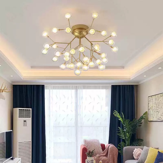 Люстра золотая Elomtra, металл, стекло 80*45 см, G4