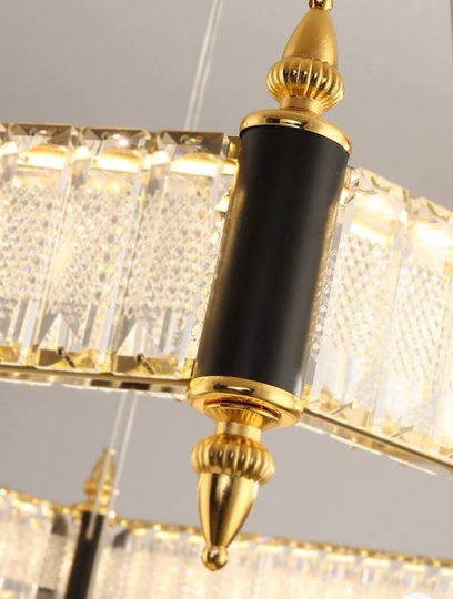 Люстра подвесная, золото, кристалл, ARCHIE 80*18, металл, LED.