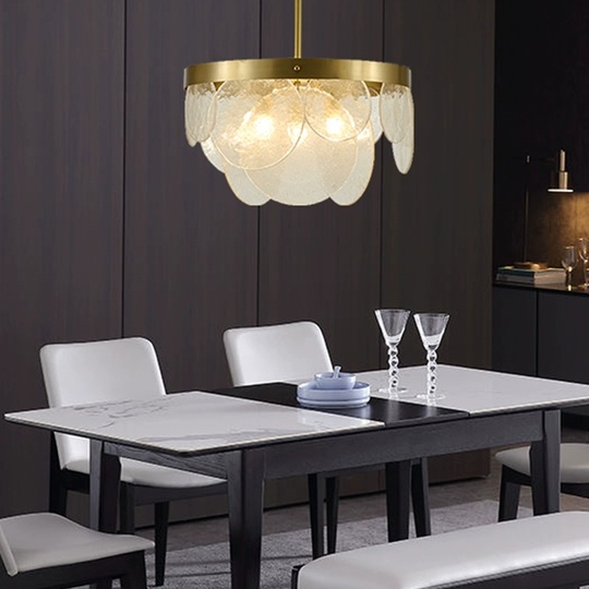 Люстра подвесная, бронза, стекло, RYAN 45*30 металл, E14.