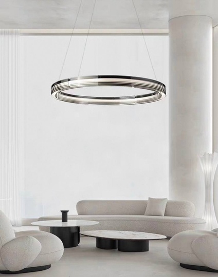 Люстра подвесная, черный, ПММА, ELIJAH 100*150, металл, LED