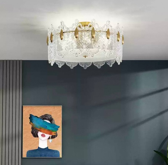 Люстра подвесная, медный, стекло, FRIENDSHIP 60*23, металл, E14.