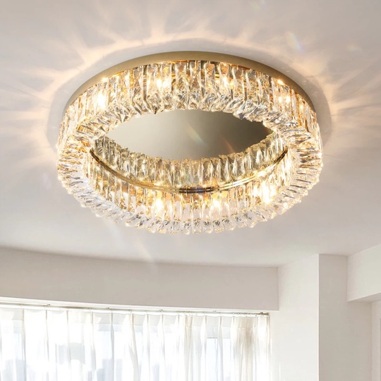 Потолочный светильник, золото, кристалл, ABIGAIL 100*15 металл, E14.