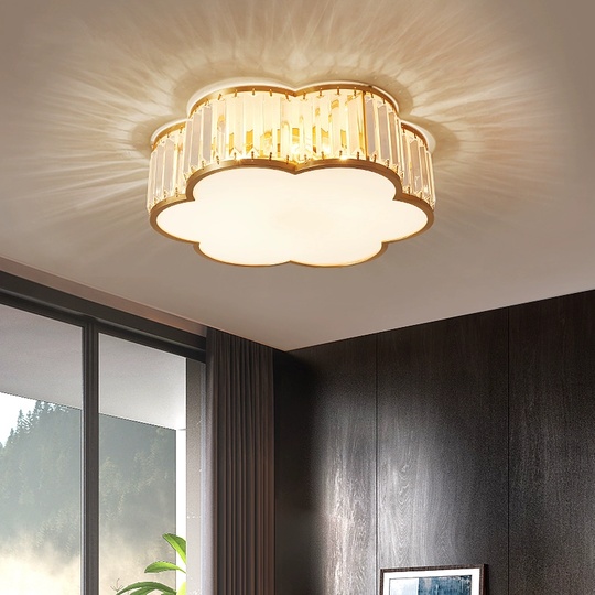 Потолочный светильник, золото, кристалл, ARLENA 50*15 металл, E27.