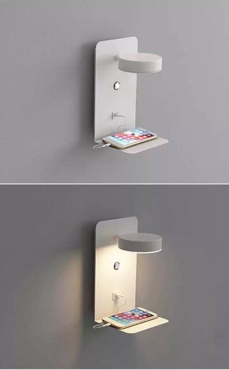 Настенный светильник, БРА BERKER 14*24, белый, металл, LED.