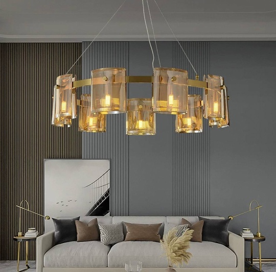 Люстра подвесная, медный, стекло, FOREVERSMILE 60*17, металл, G9.