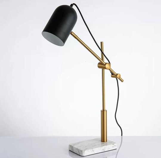 Настольная лампа MOVE 48*69, бронза, мрамор, металл.