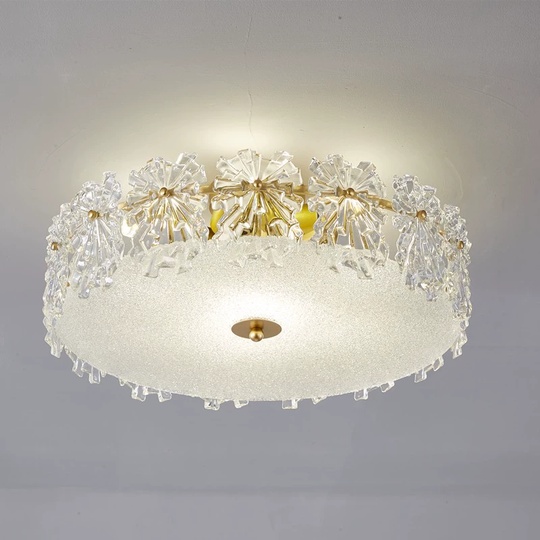 Потолочный светильник, бронза, стекло, CLEMENTINE 50*15 металл, Е14.