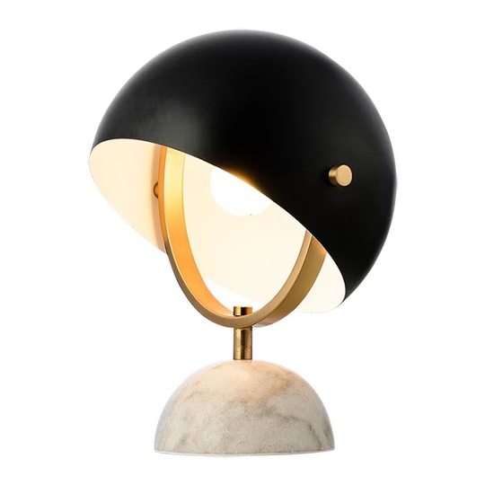 Настольная лампа черная с золотом Puff, 24*38 см