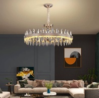 Люстра подвесная ERGEM 60*32 золото, стекло, металл, LED.