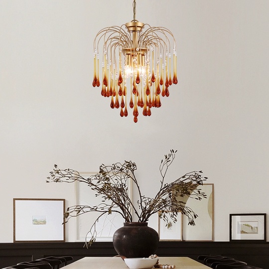 Люстра подвесная, бронза, стекло, NORTON 60*55 металл, E14.