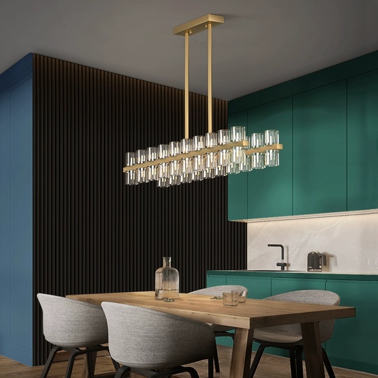 Люстра подвесная, медь, стекло, DOGA 100*45, металл, G4.