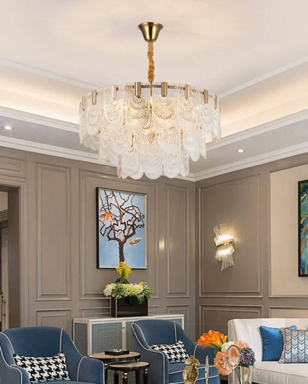 Люстра подвесная, медь, стекло, DOGU 80*38, металл, Е14.