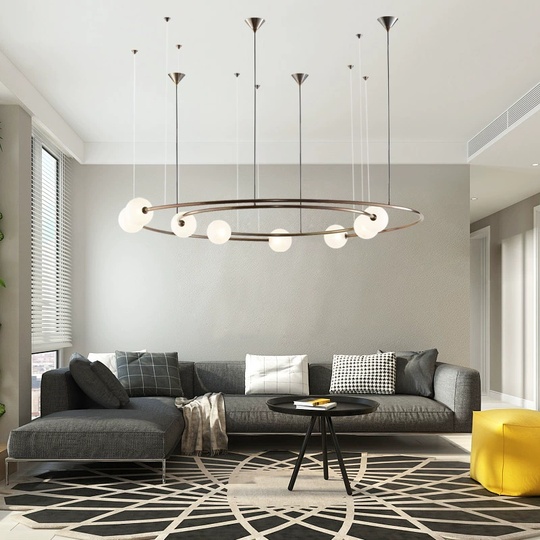 Люстра подвесная, медь, стекло, AIDEN 110*65, металл, G9