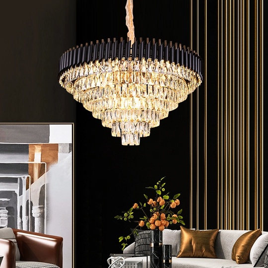 Люстра подвесная, черный, стекло, OPULENCE 40*35, металл, E14.