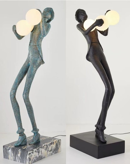 Торшер черный Hatted, 60*40*175 см, LED, Е27*3, смола, стекловолокно, 24 Вт