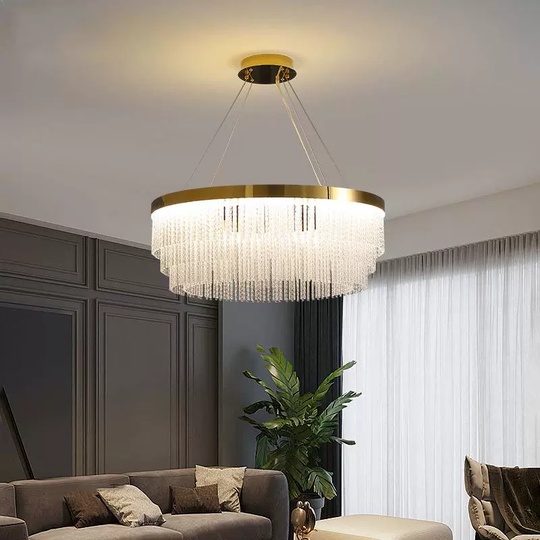 Люстра подвесная, медный, ПММА, IVOR 100*29 металл, LED.