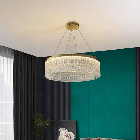 Люстра подвесная BONCUK 50*24 бронза, стекло, металл, LED.