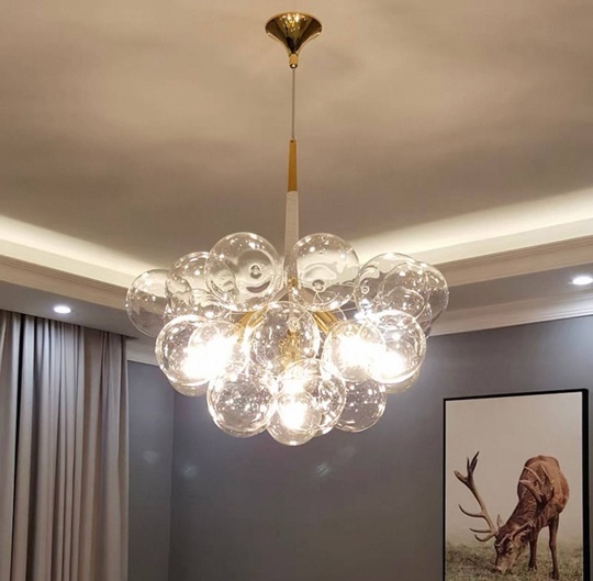 Люстра подвесная, белый, стекло, ABEY 50*65, металл, Е27