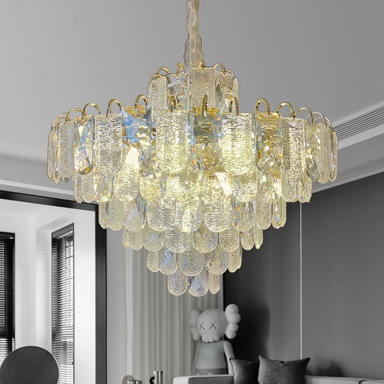 Люстра подвесная, золото, хрусталь, THOMAS 50*45 металл, E14.