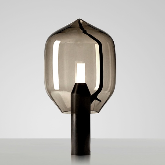 Черная настольная лампа LEDER, 25*48 см, G9, стекло, светодиодная