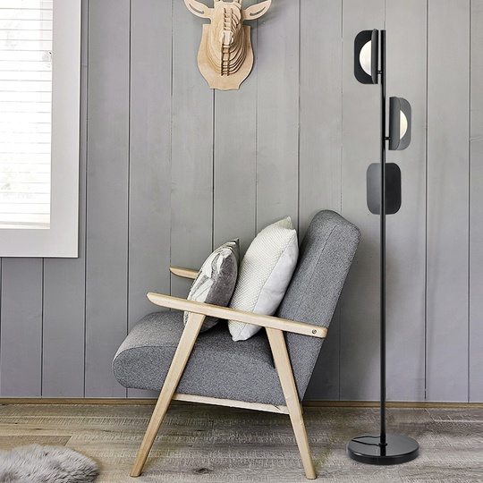 Торшер черный Elorex, 27*170 см, LED, Е27*3, мрамор, металл, 7 Вт