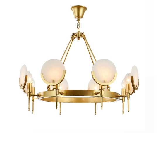 Светильник подвесной бронзовый Alvexa, металл, мрамор, 60*50 см, Е14